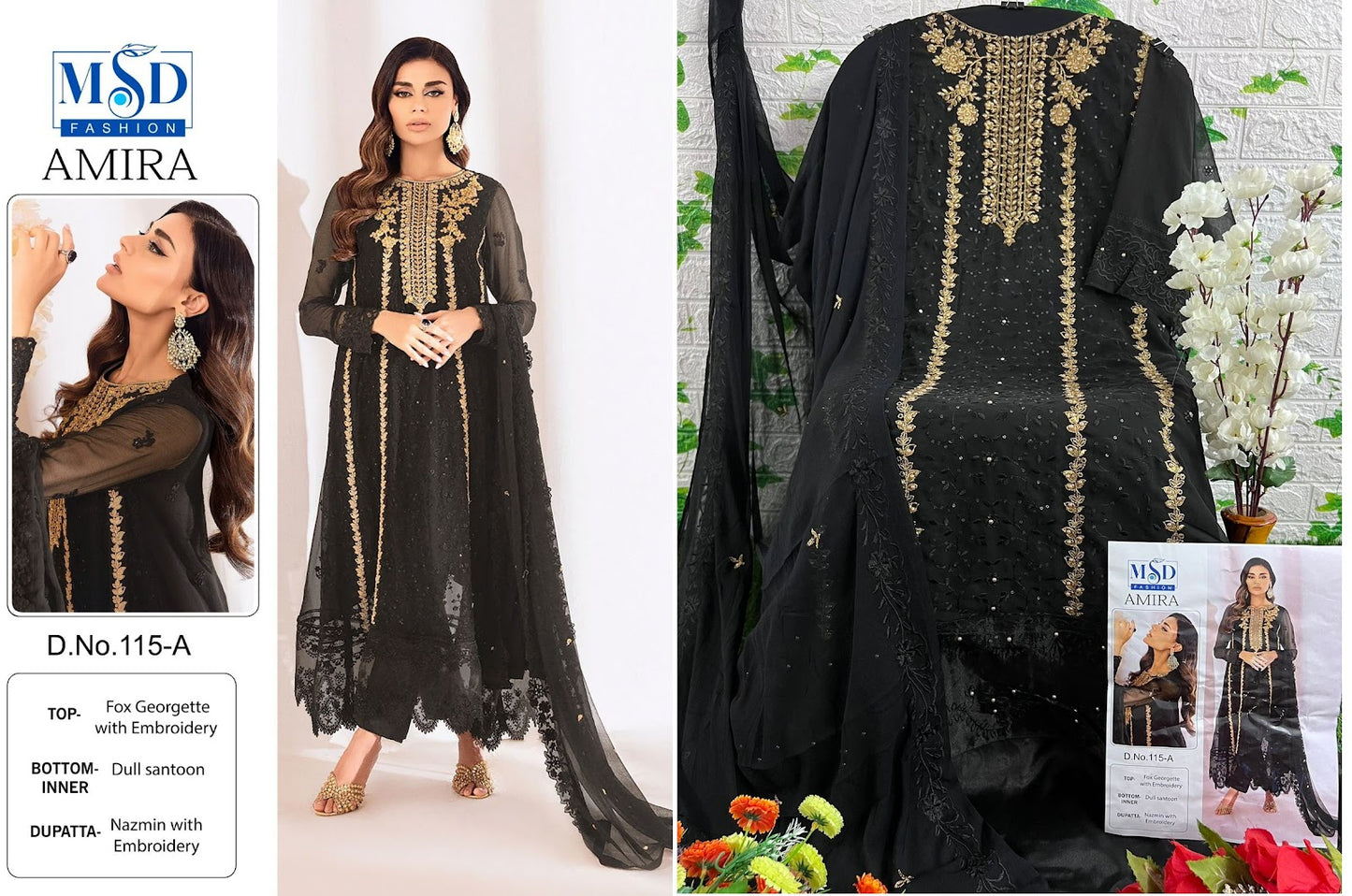 115-Amira Msd Fashion Fox Georgette Pakistani Salwar Suits