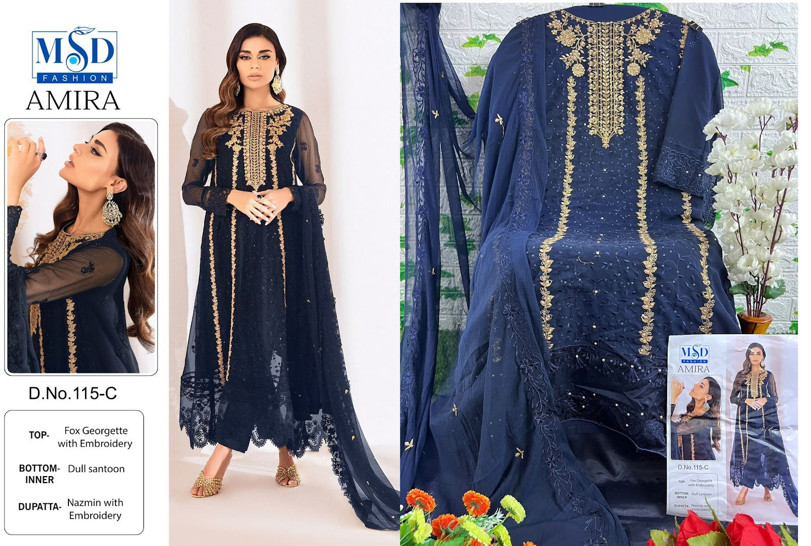 115-Amira Msd Fashion Fox Georgette Pakistani Salwar Suits
