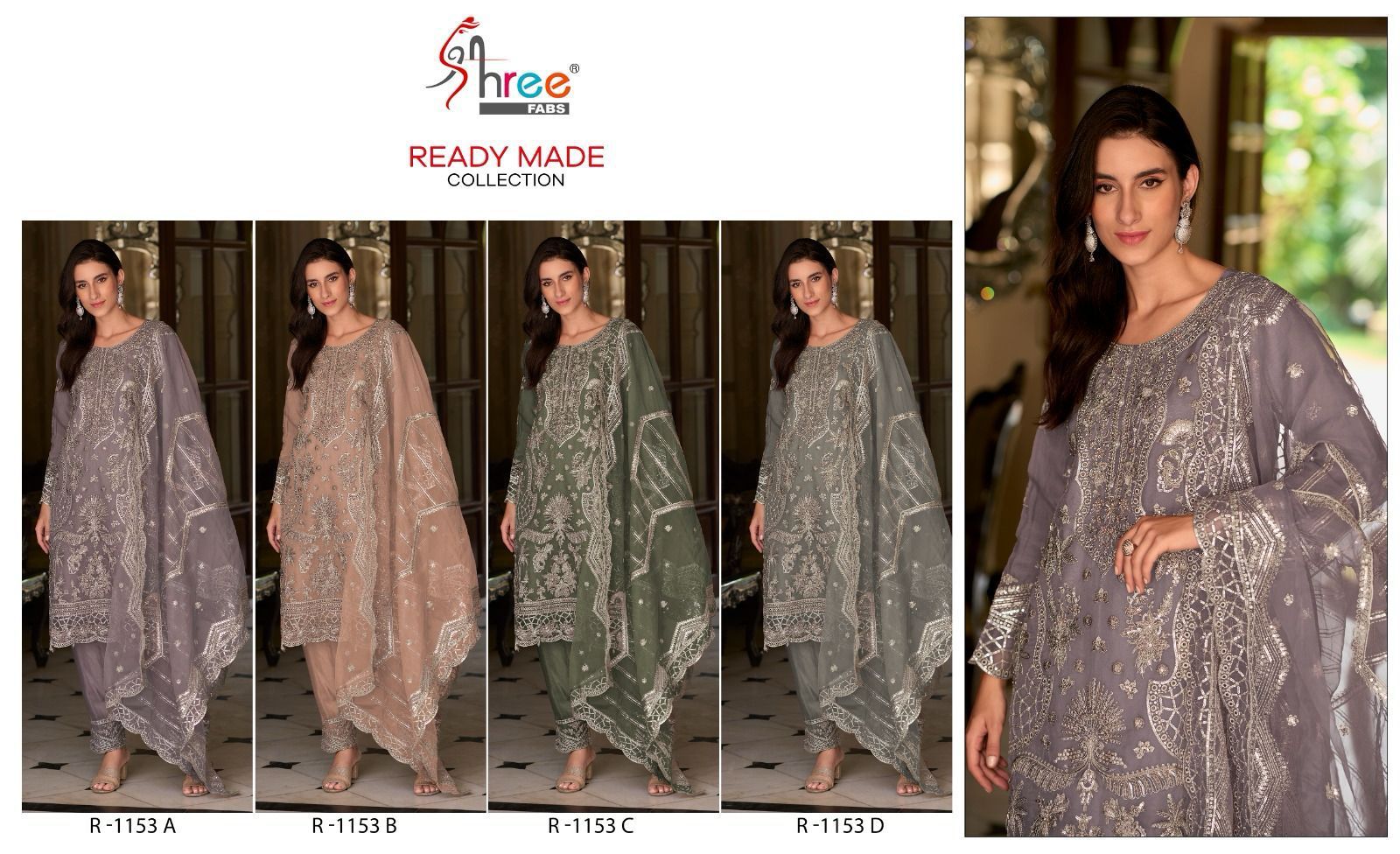 1153 Shree Fabs Organza Pakistani Readymade Suits