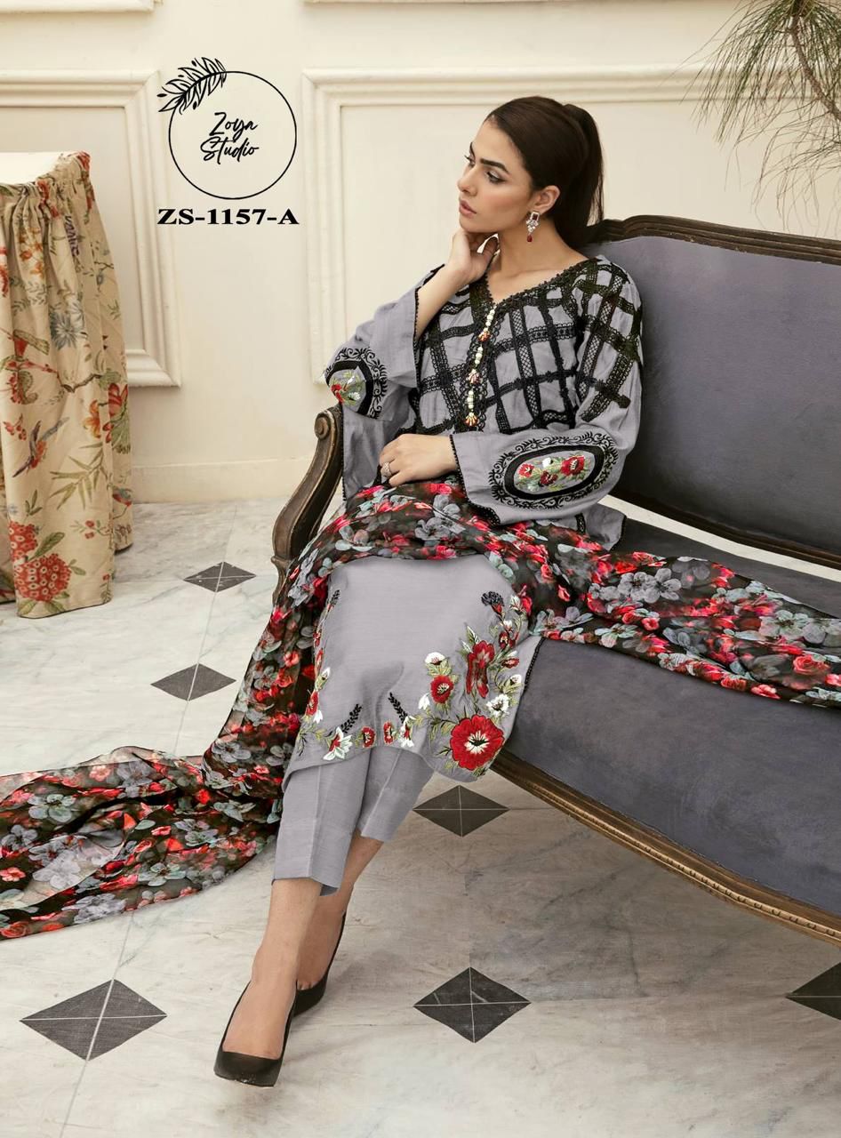 1157 Zoya Studio Fox Georgette Pakistani Readymade Suits