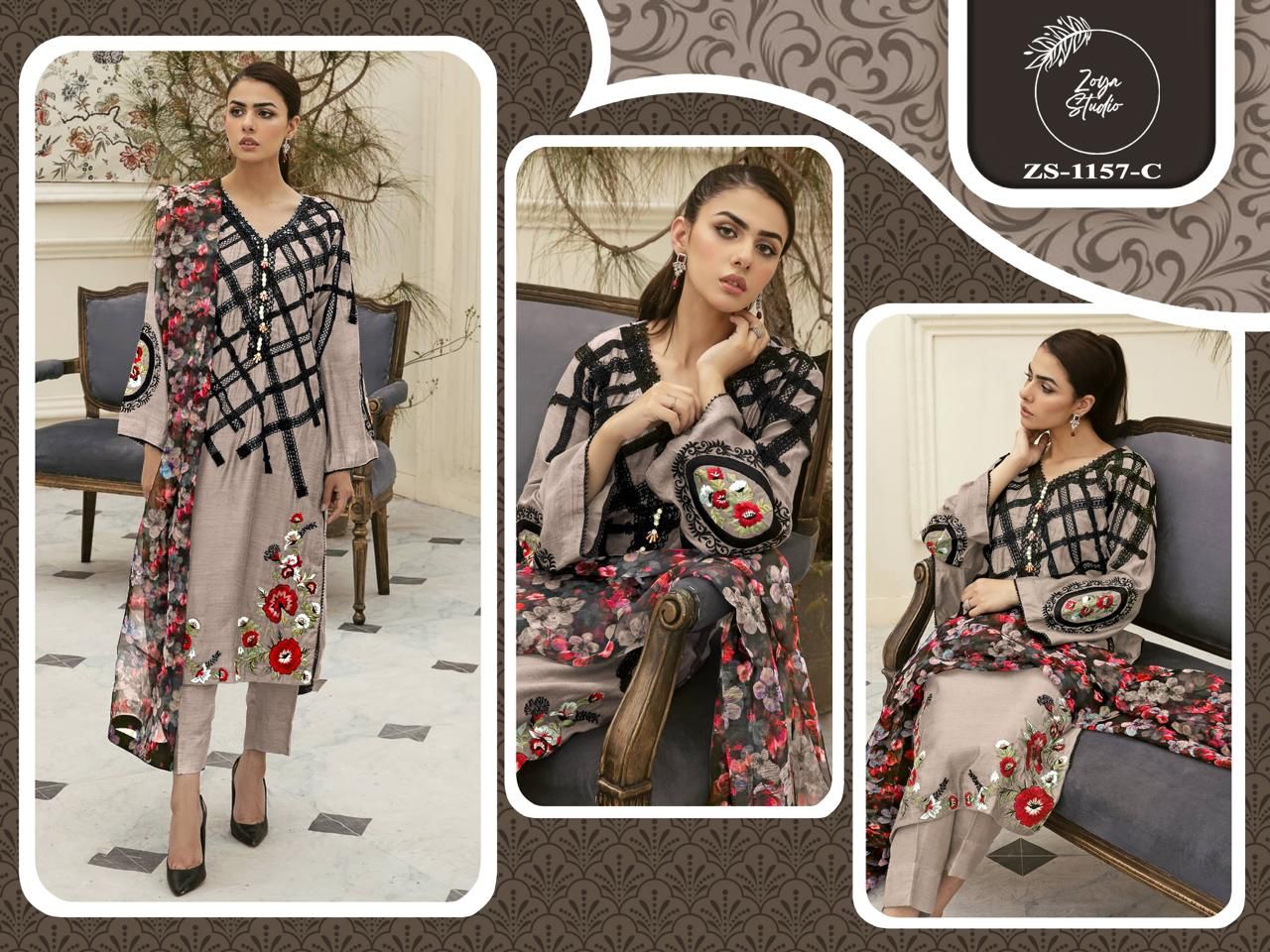 1157 Zoya Studio Fox Georgette Pakistani Readymade Suits
