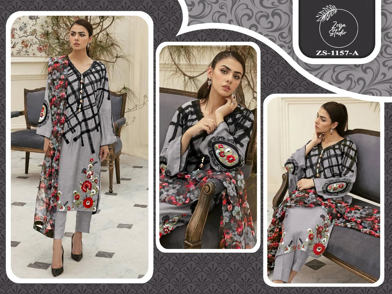 1157 Zoya Studio Fox Georgette Pakistani Readymade Suits