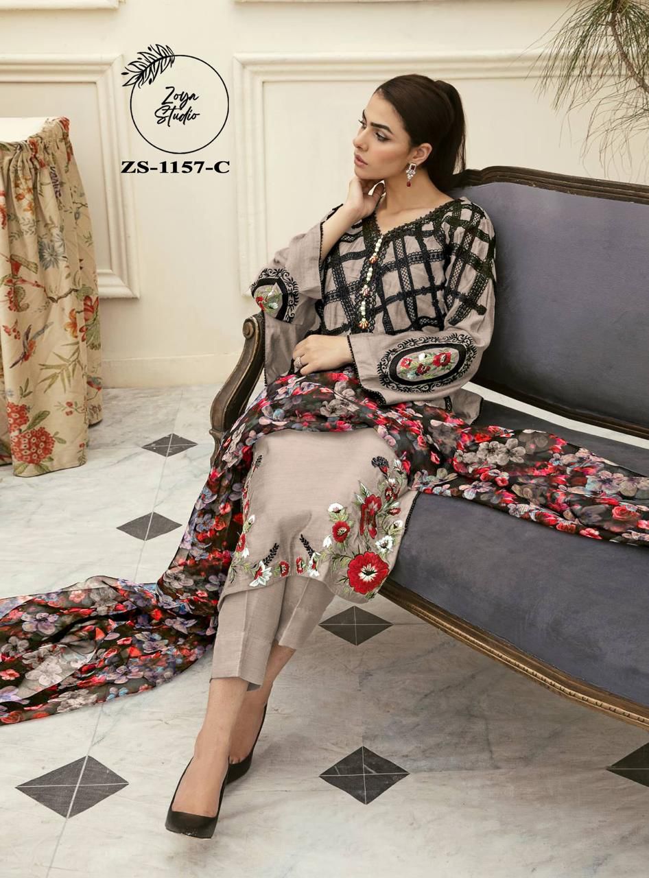 1157 Zoya Studio Fox Georgette Pakistani Readymade Suits