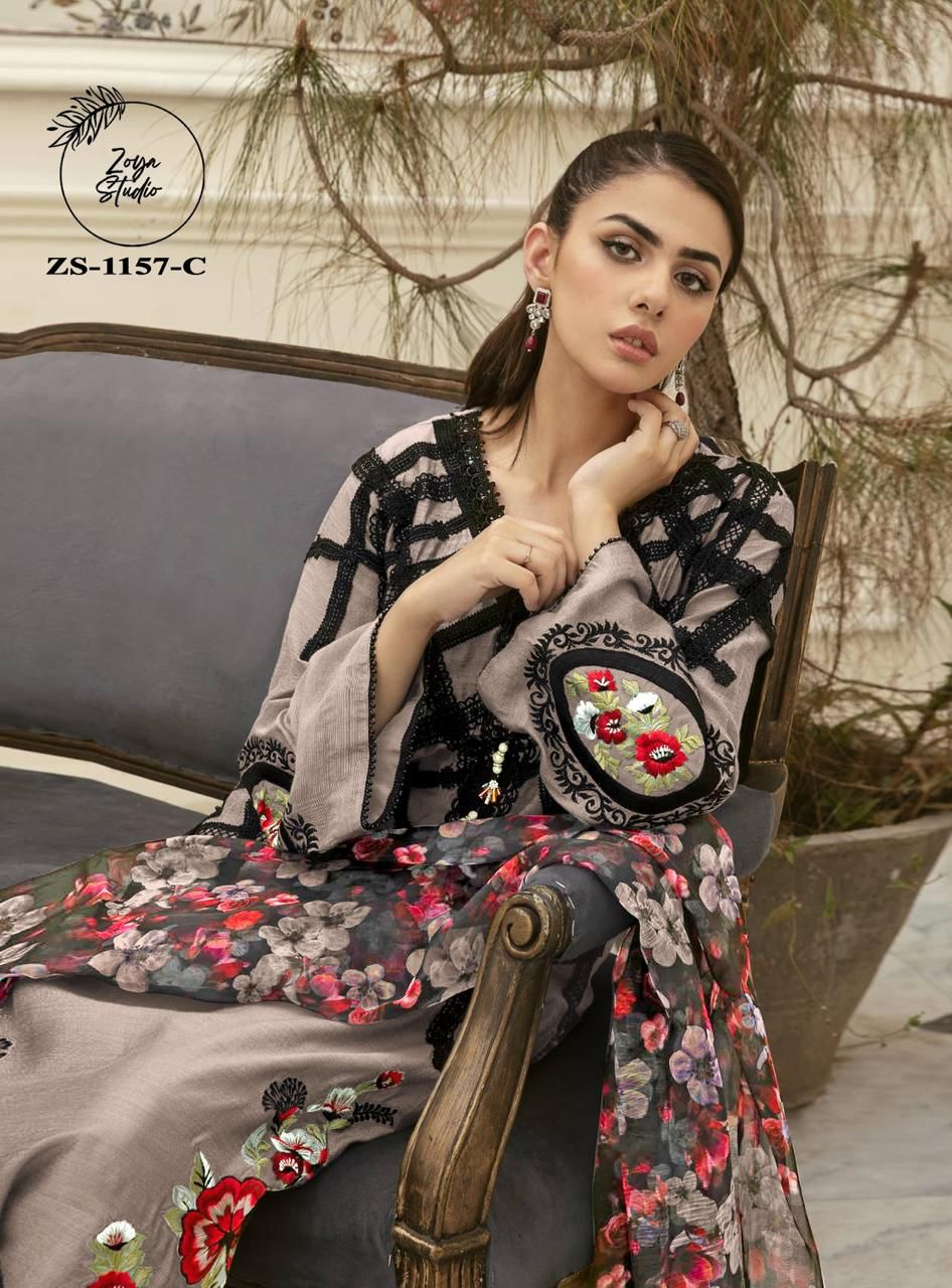 1157 Zoya Studio Fox Georgette Pakistani Readymade Suits