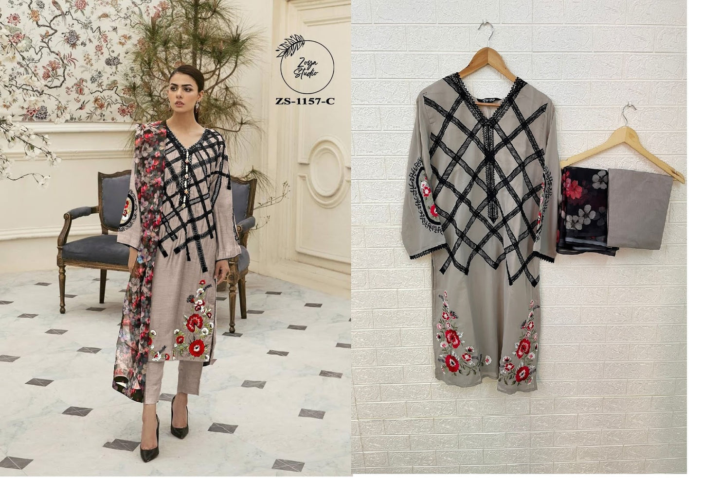 1157 Zoya Studio Fox Georgette Pakistani Readymade Suits