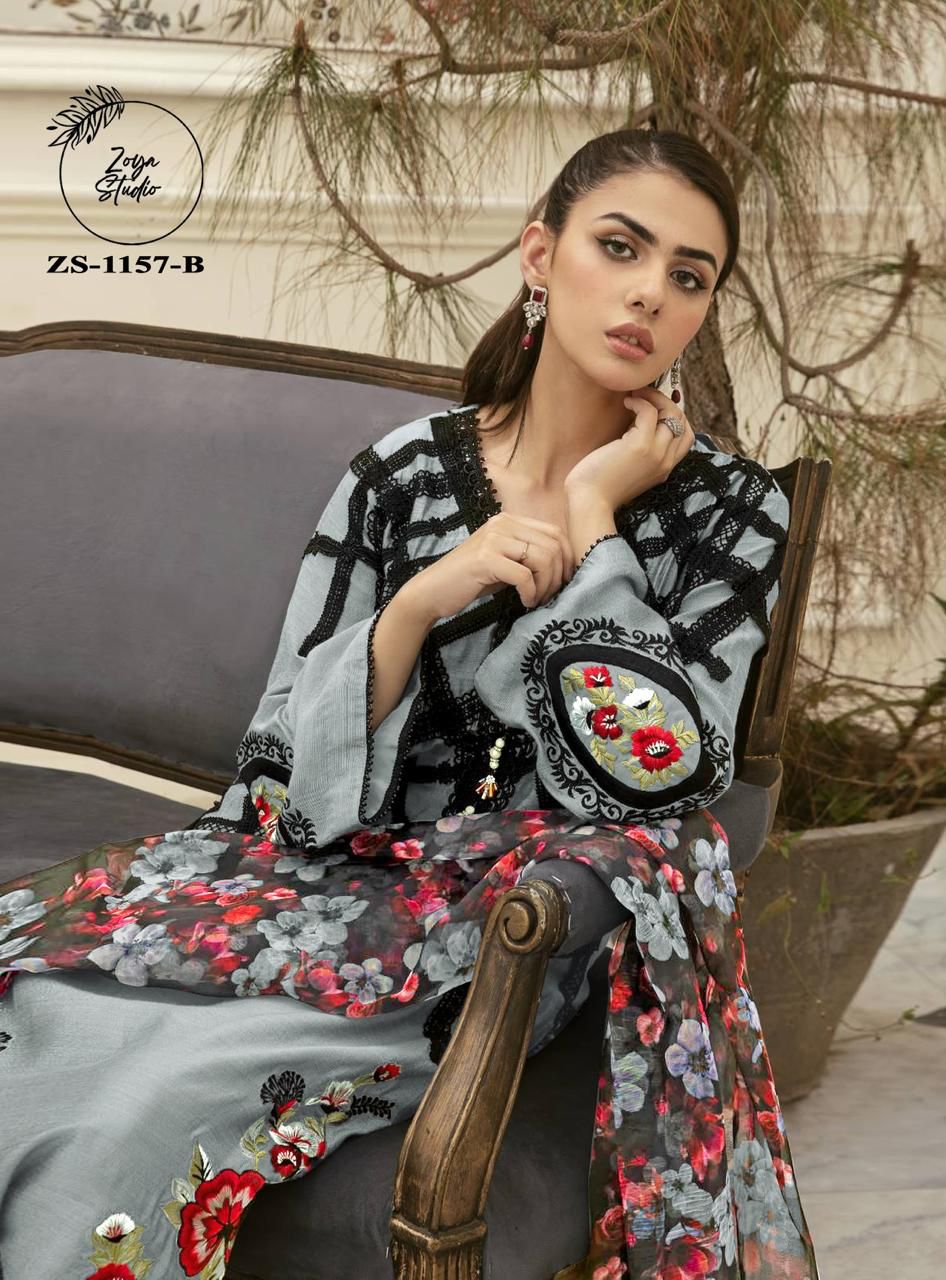 1157 Zoya Studio Fox Georgette Pakistani Readymade Suits