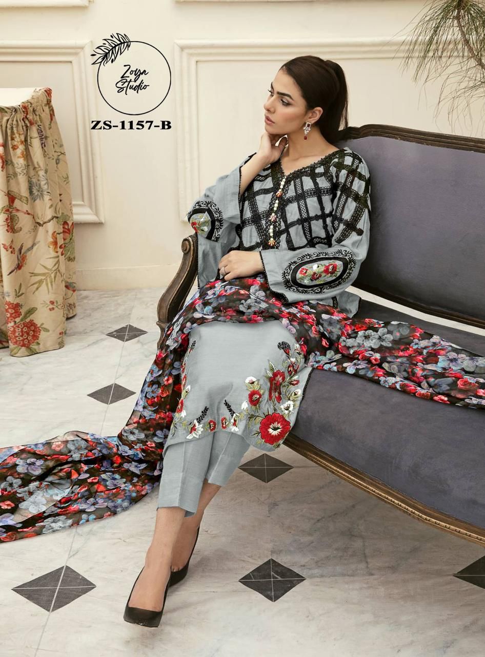 1157 Zoya Studio Fox Georgette Pakistani Readymade Suits