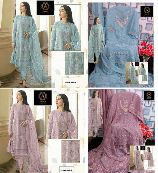 115 Amena B Georgette Pakistani Salwar Suits