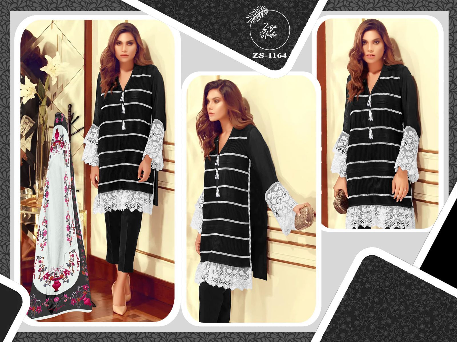 1164 Zoya Studio Fox Georgette Pakistani Readymade Suits