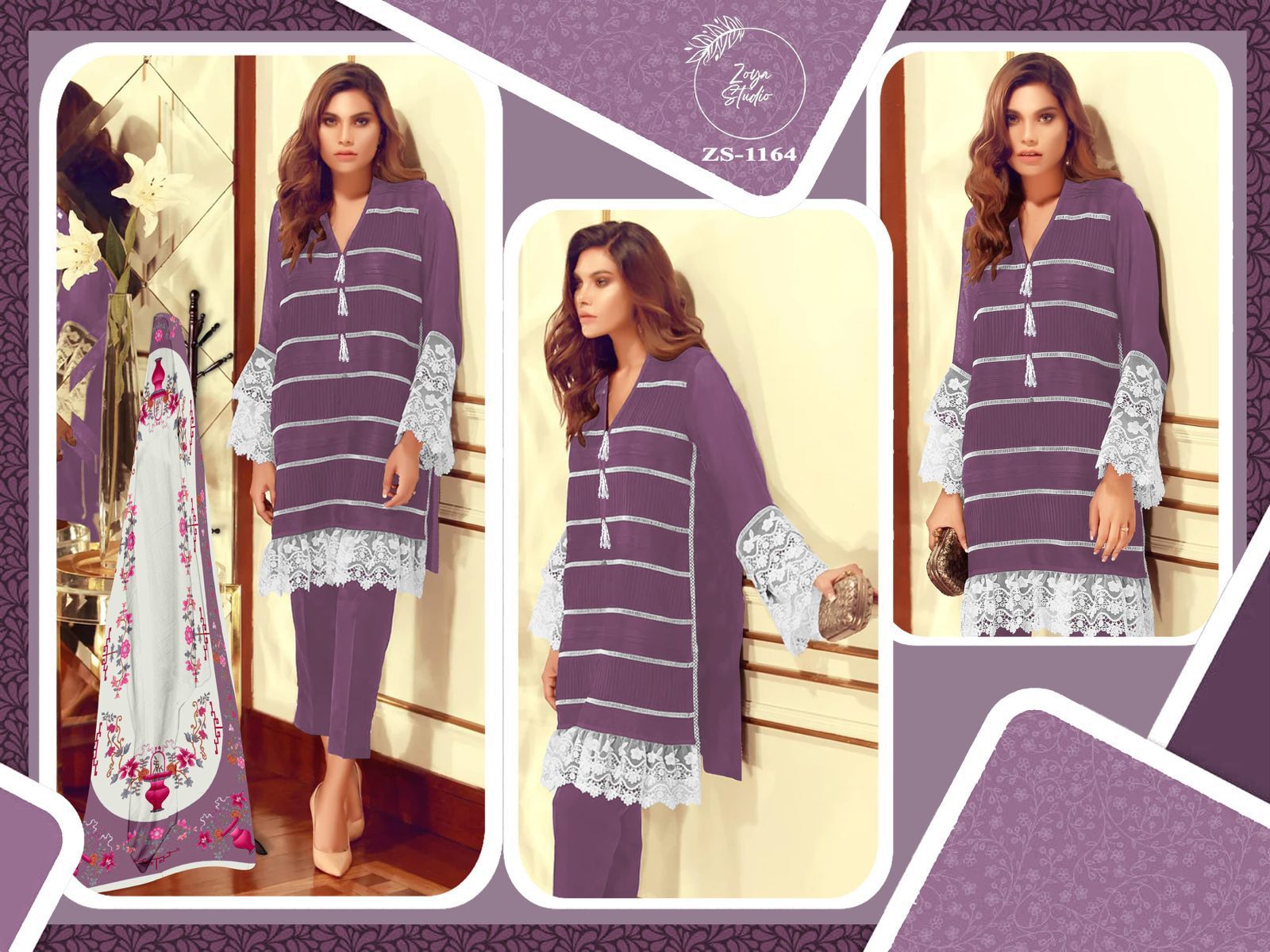 1164 Zoya Studio Fox Georgette Pakistani Readymade Suits