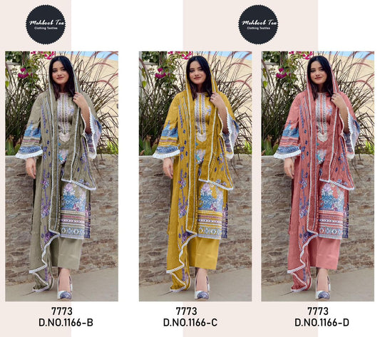 1166-Bcd Mehboob Tex Cotton Pakistani Patch Work Suits