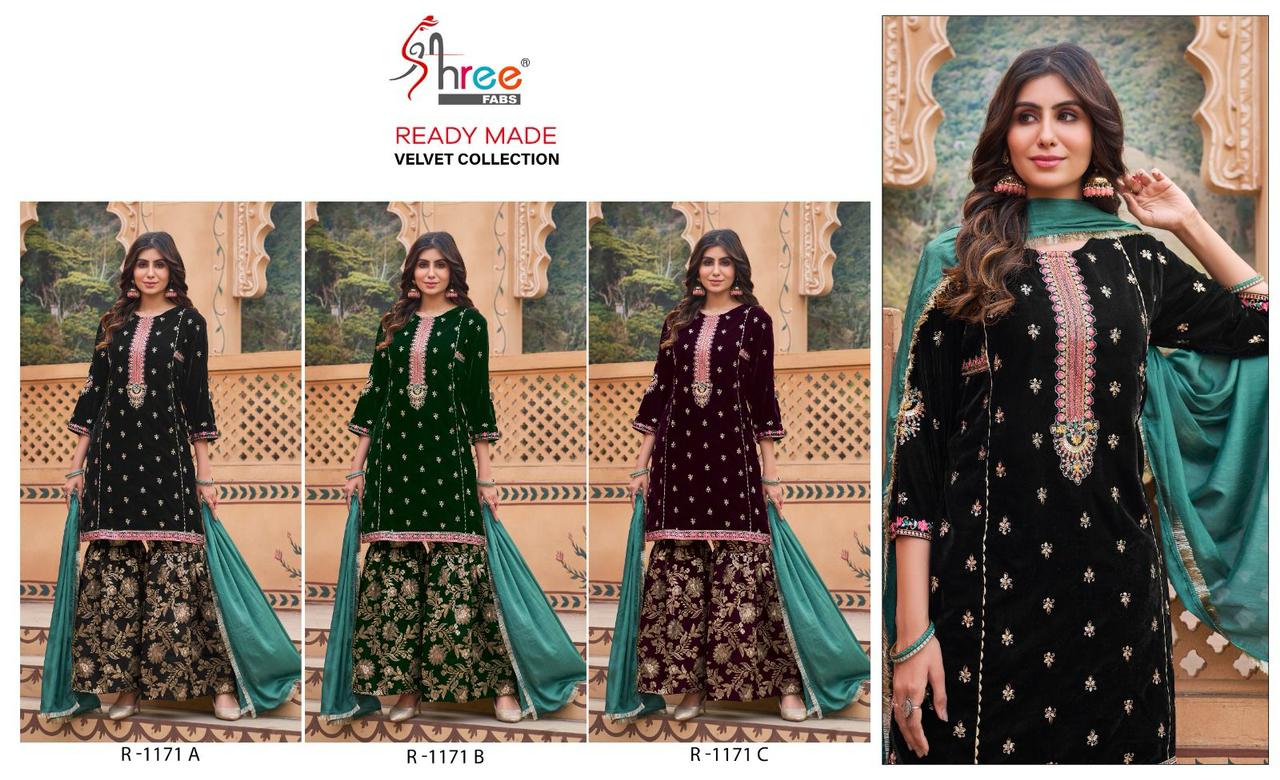 1171 Shree Fabs Velvet Pakistani Readymade Suits