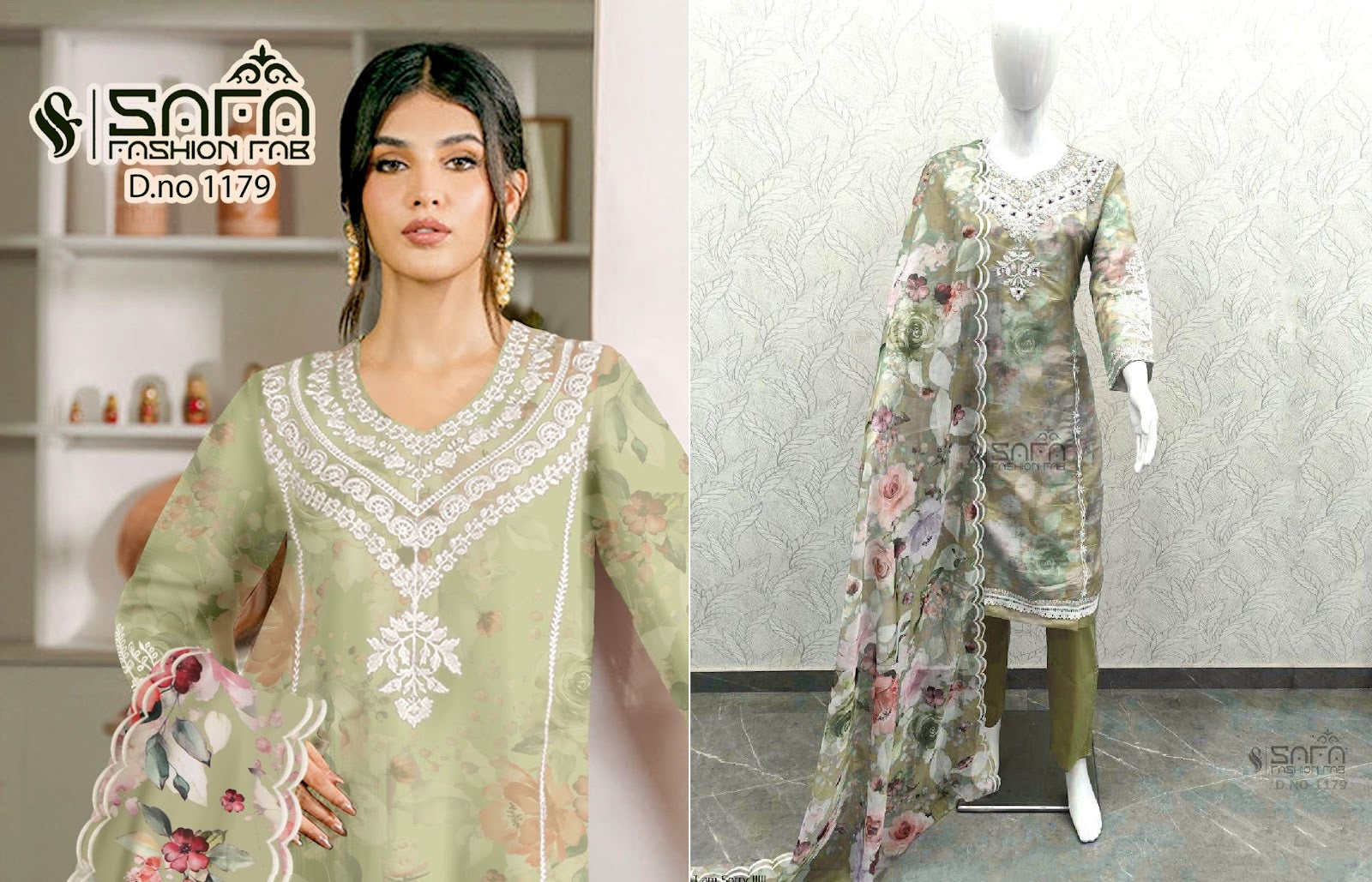 1179 Safa Fashion Fab Organza Pakistani Readymade Suits