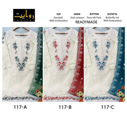117 Rawayat Fox Georgette Pakistani Readymade Suits