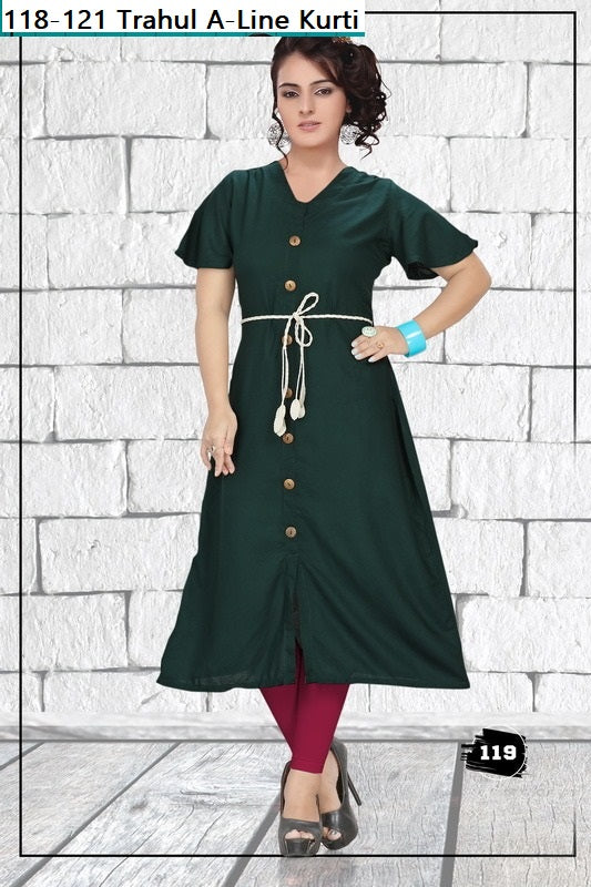 118-121 Trahul Rayon A-Line Kurti