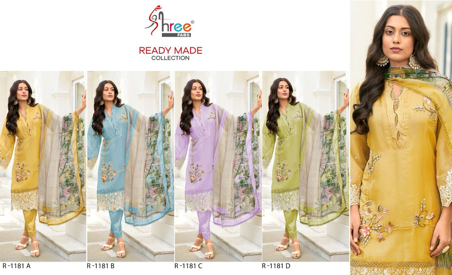 1181 Shree Fabs Organza Pakistani Readymade Suits