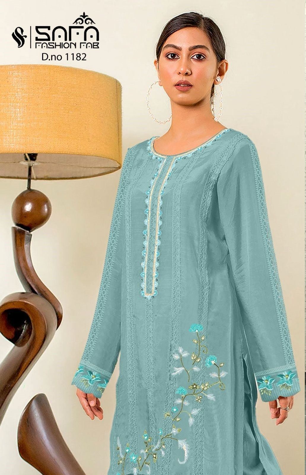 1182-New Safa Fashion Fab Georgette Pakistani Readymade Suits