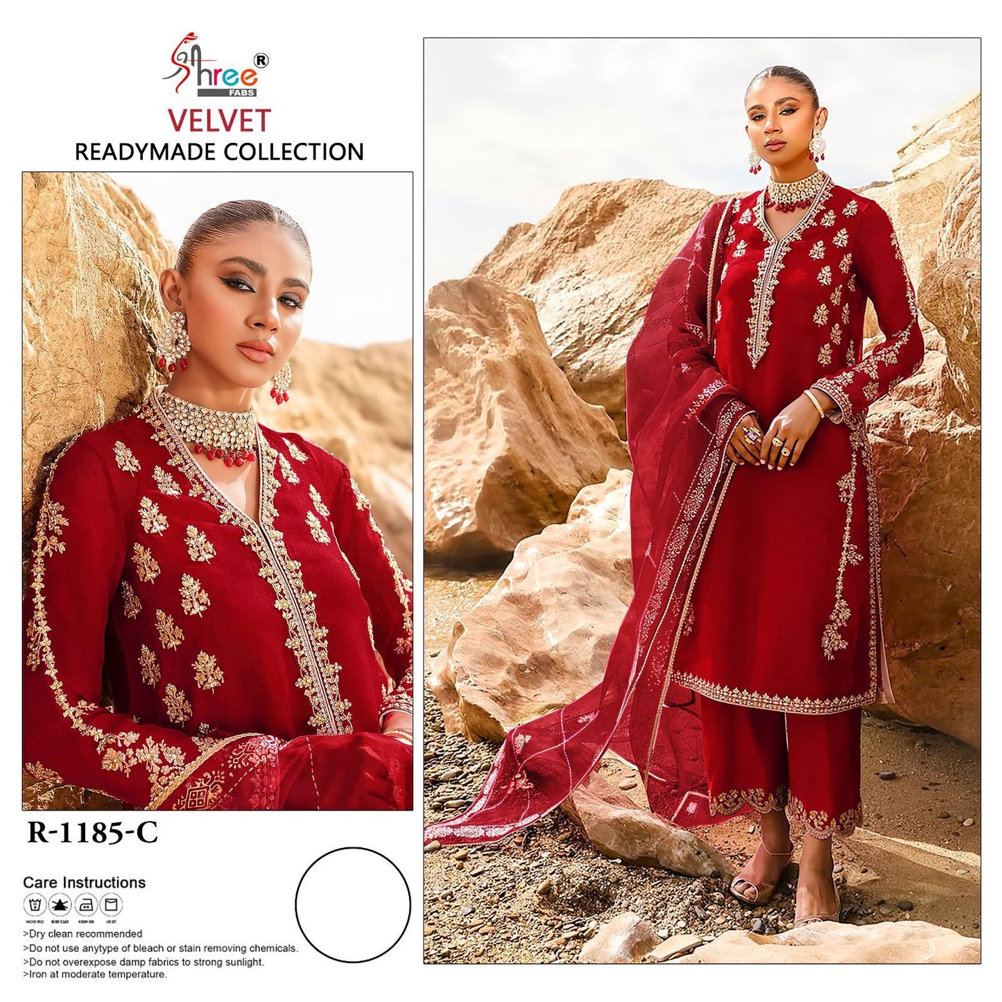 1185 Shree Fabs Velvet Pakistani Readymade Suits