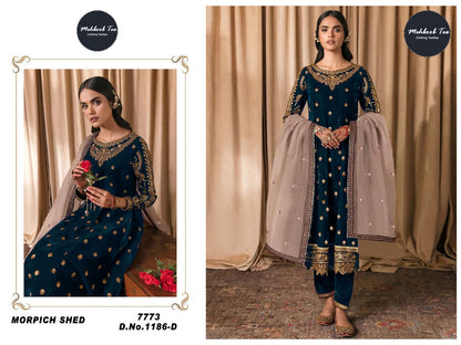 1186-Abcd Mehboob Tex Velvet Pakistani Salwar Suits