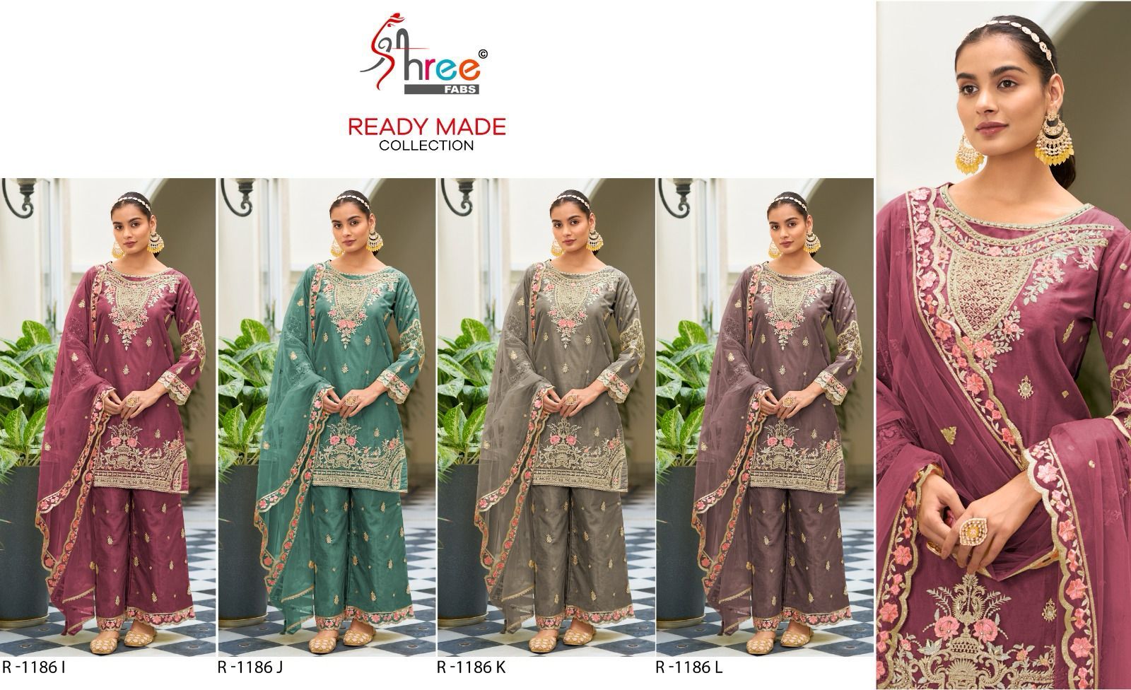 1186 Shree Fabs Organza Pakistani Readymade Suits