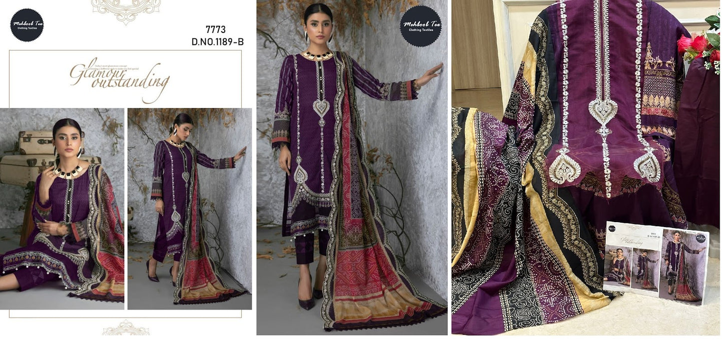 1189 Mehboob Tex Cotton Pakistani Patch Work Suits