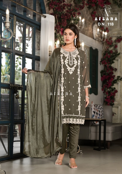 118 Afsana Fox Georgette Readymade Pant Style Suits
