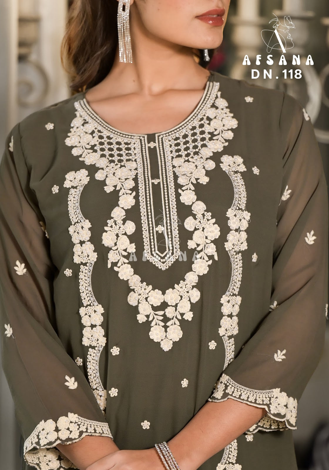 118 Afsana Fox Georgette Readymade Pant Style Suits