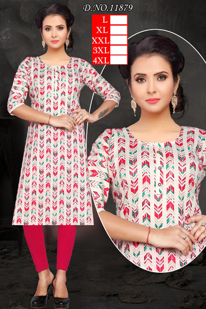 11923 Kh Knee Length Kurtis
