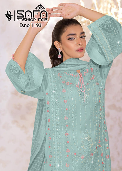 1193-New Safa Fashion Fab Georgette Pakistani Readymade Suits