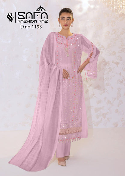 1193-New Safa Fashion Fab Georgette Pakistani Readymade Suits