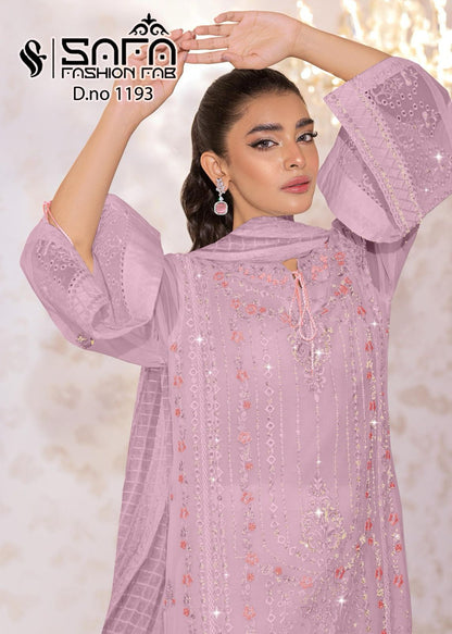 1193-New Safa Fashion Fab Georgette Pakistani Readymade Suits