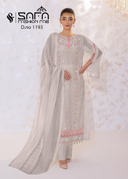 1193-New Safa Fashion Fab Georgette Pakistani Readymade Suits