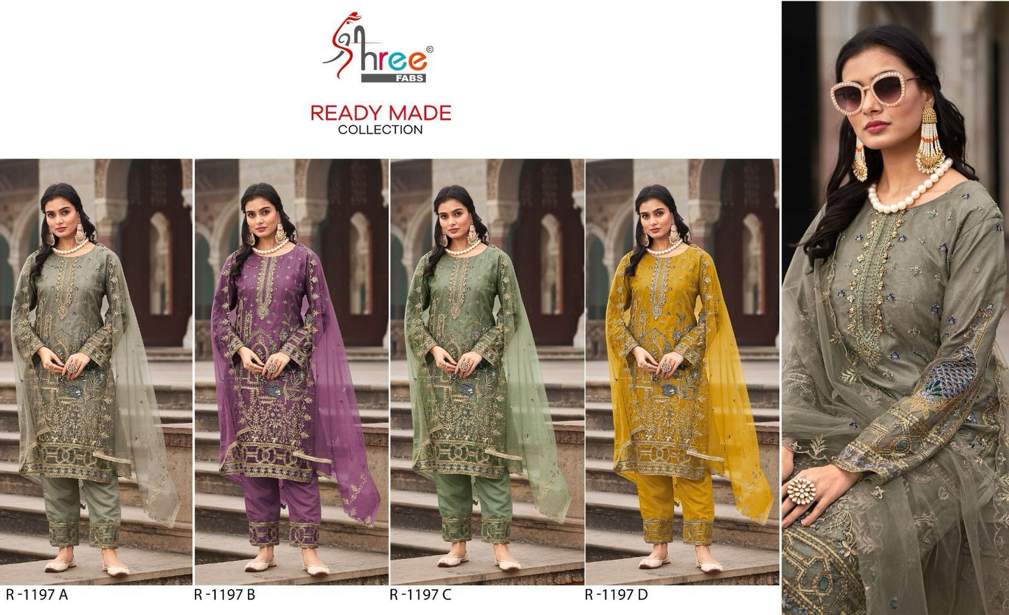 1197 Shree Fabs Organza Pakistani Readymade Suits