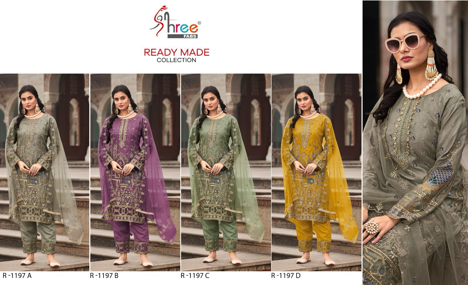 1197 Shree Fabs Organza Pakistani Readymade Suits