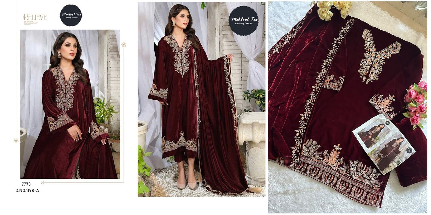 1198 Mehboob Tex Velvet Suits