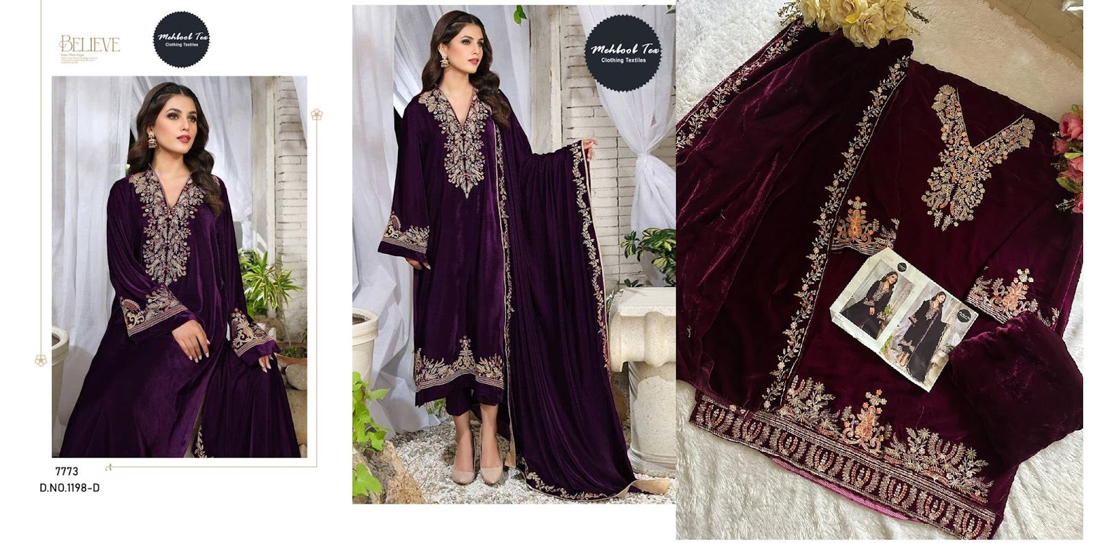 1198 Mehboob Tex Velvet Suits