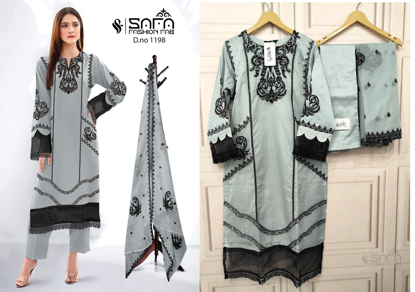 1198 Safa Fashion Fab Organza Pakistani Readymade Suits