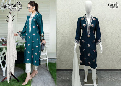 1199 Safa Fashion Fab Voile Pakistani Readymade Suits