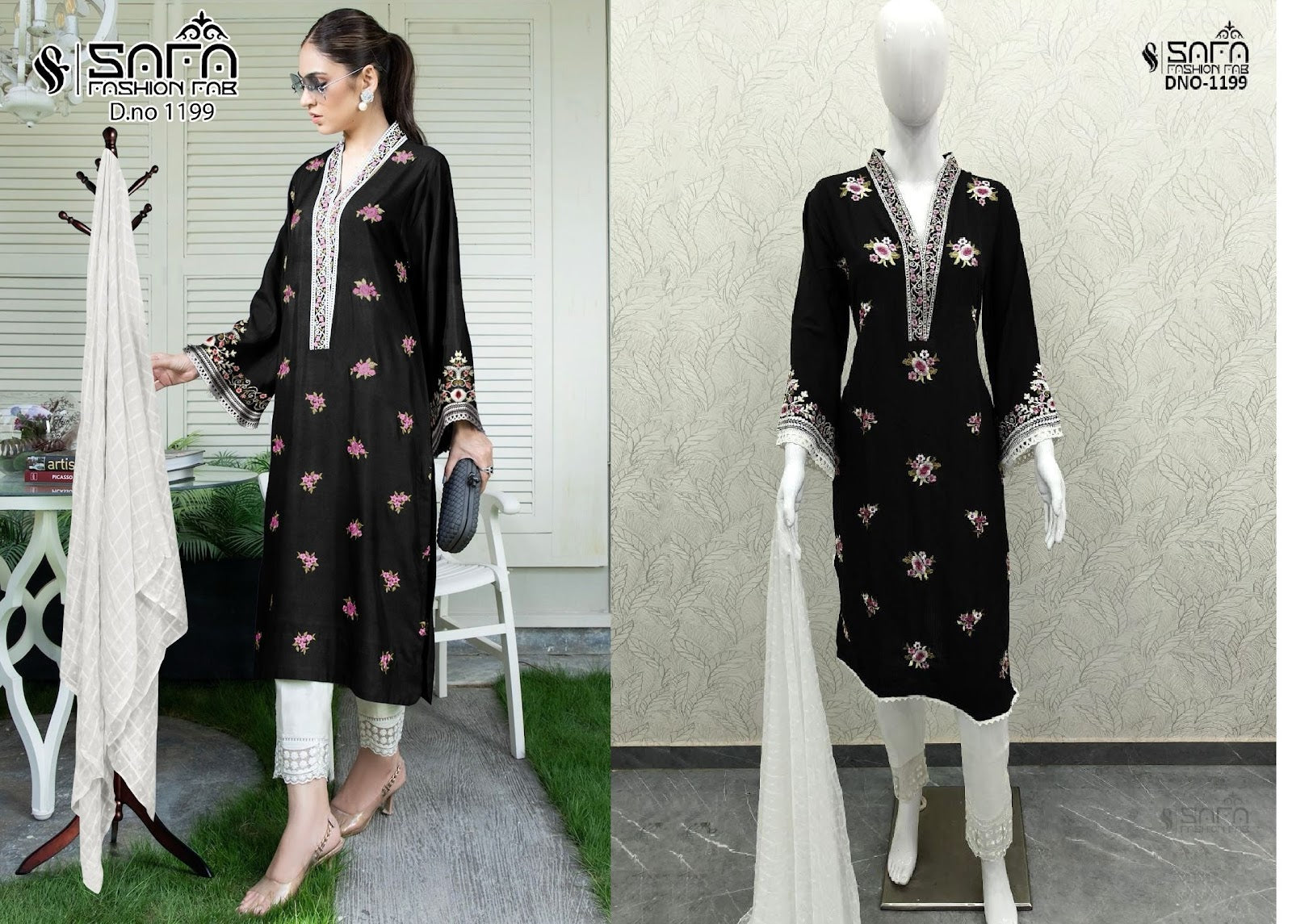 1199 Safa Fashion Fab Voile Pakistani Readymade Suits