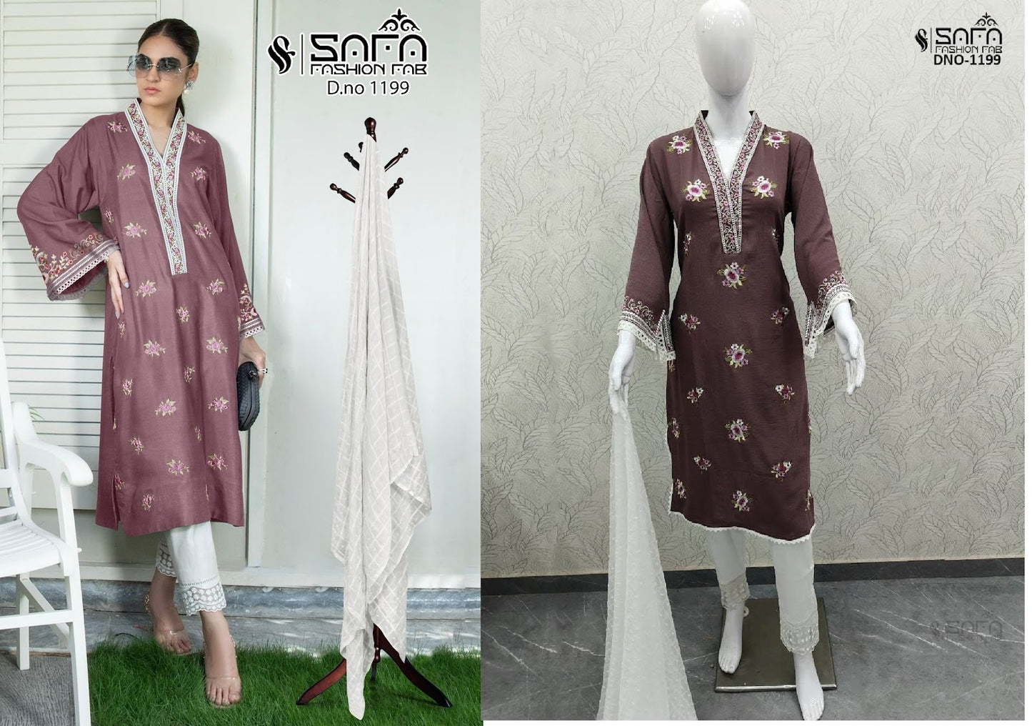 1199 Safa Fashion Fab Voile Pakistani Readymade Suits