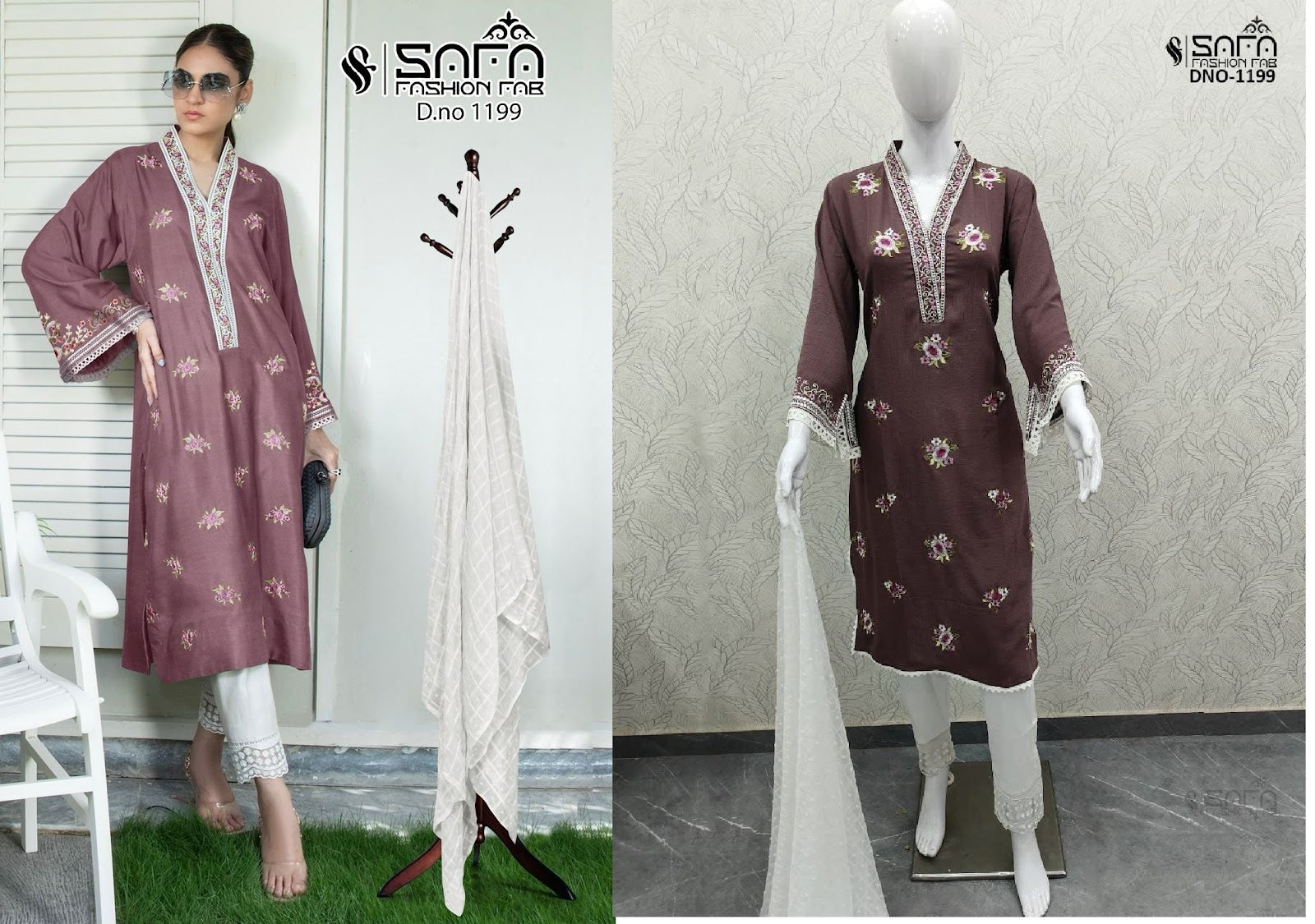 1199 Safa Fashion Fab Voile Pakistani Readymade Suits