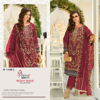 1199 Shree Fabs Organza Pakistani Readymade Suits