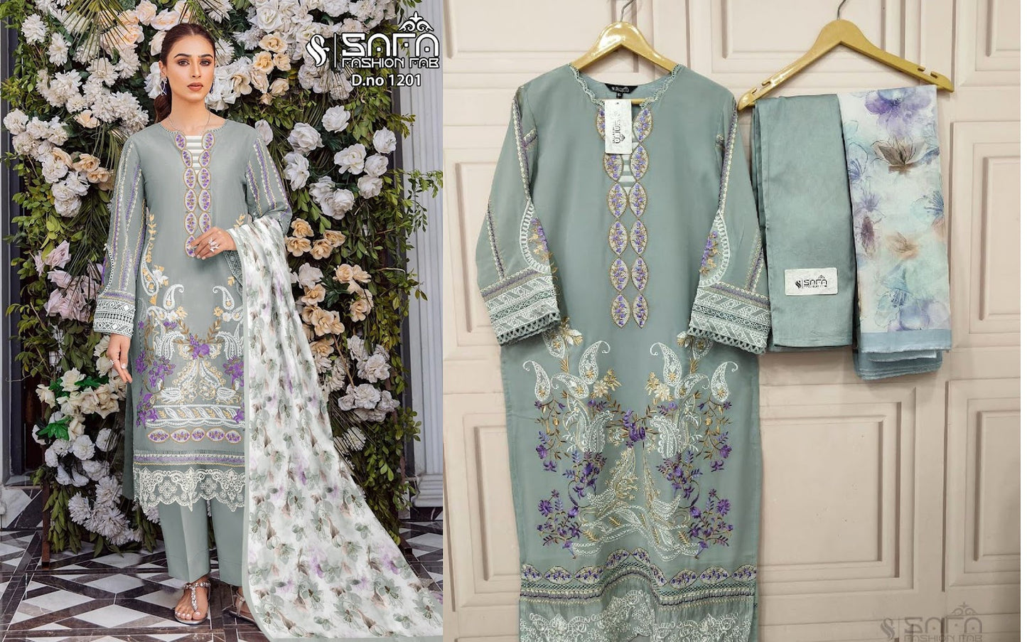 1201 Safa Fashion Fab Georgette Pakistani Readymade Suits