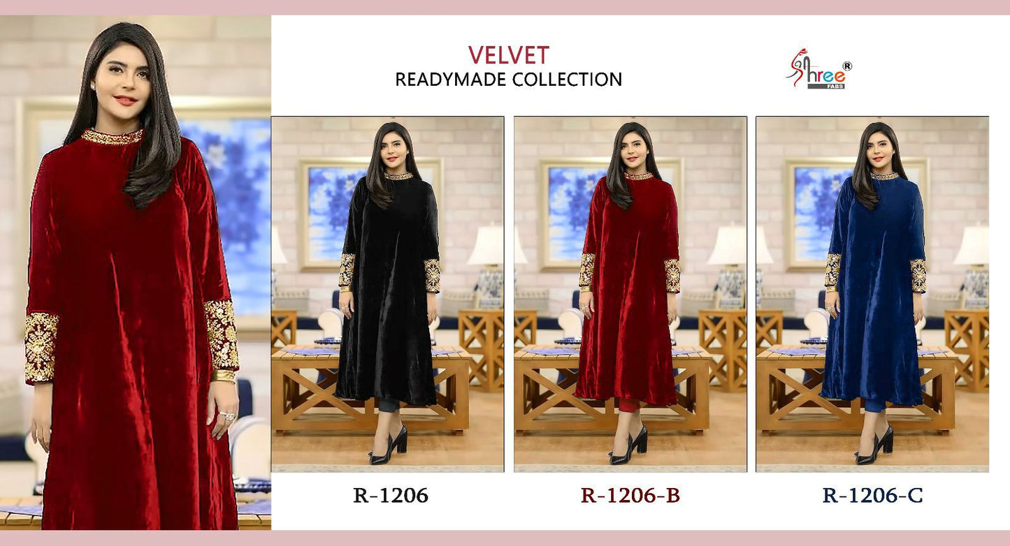 1206 Shree Fabs Velvet Co Ord Set