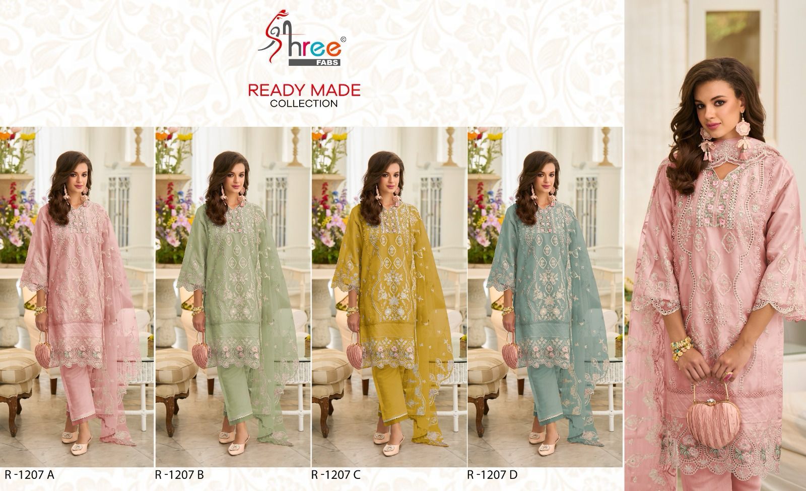 1207 Shree Fabs Organza Pakistani Readymade Suits