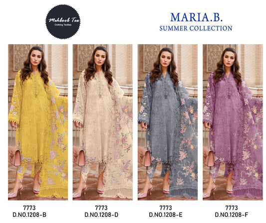 1208-Bdef-Maria B Summer Mehboob Tex Organza Pakistani Salwar Suits