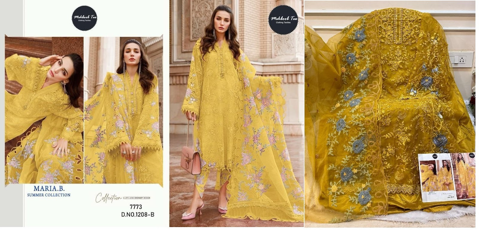 1208-Bdef-Maria B Summer Mehboob Tex Organza Pakistani Salwar Suits