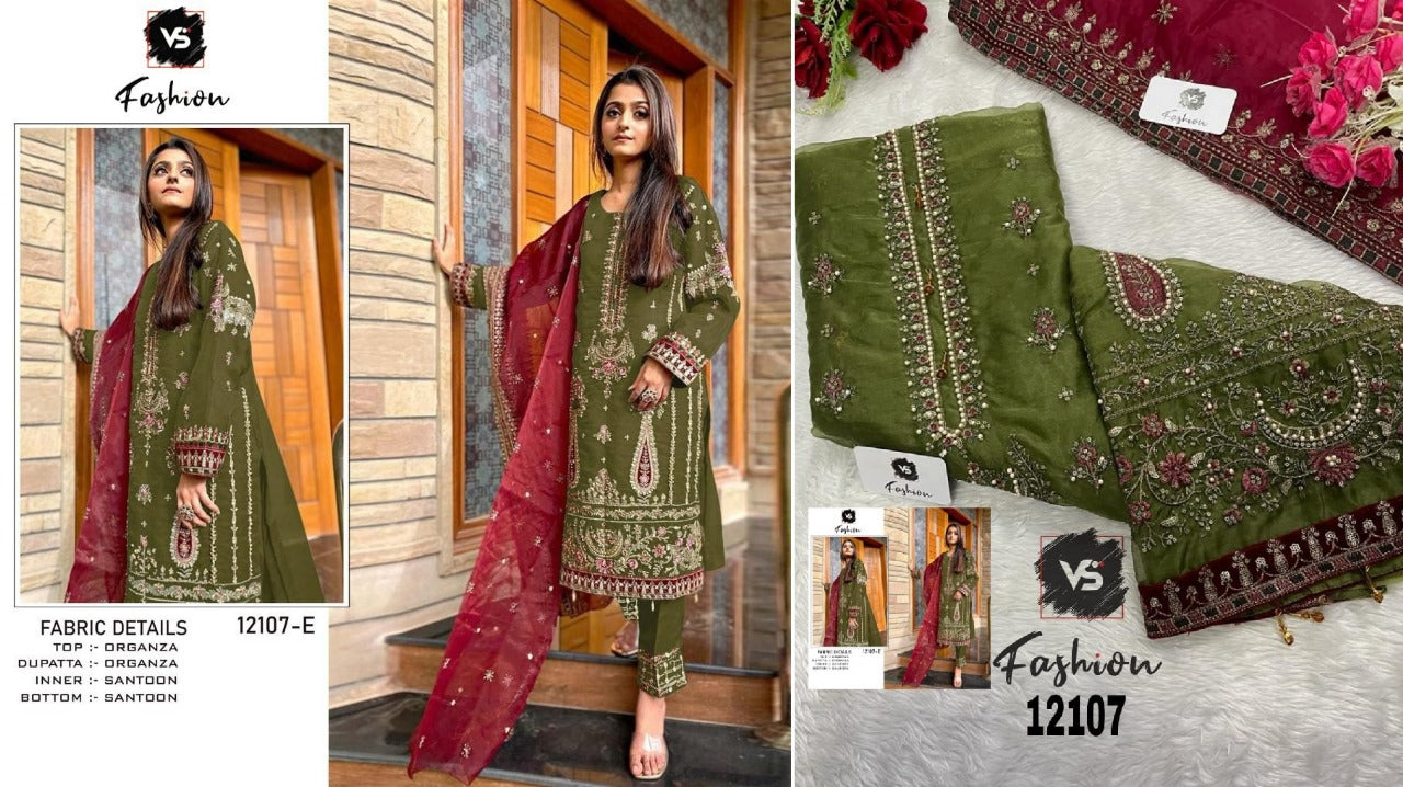 12107 Vs Fashion Organza Pakistani Salwar Suits