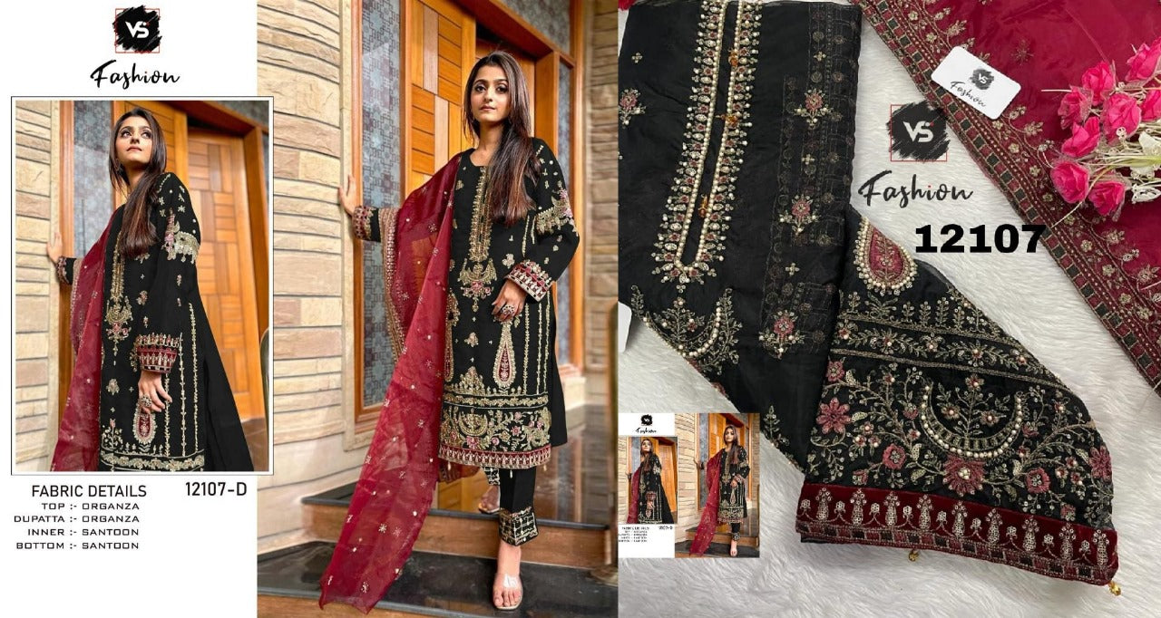 12107 Vs Fashion Organza Pakistani Salwar Suits