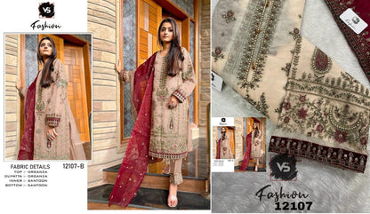 12107 Vs Fashion Organza Pakistani Salwar Suits